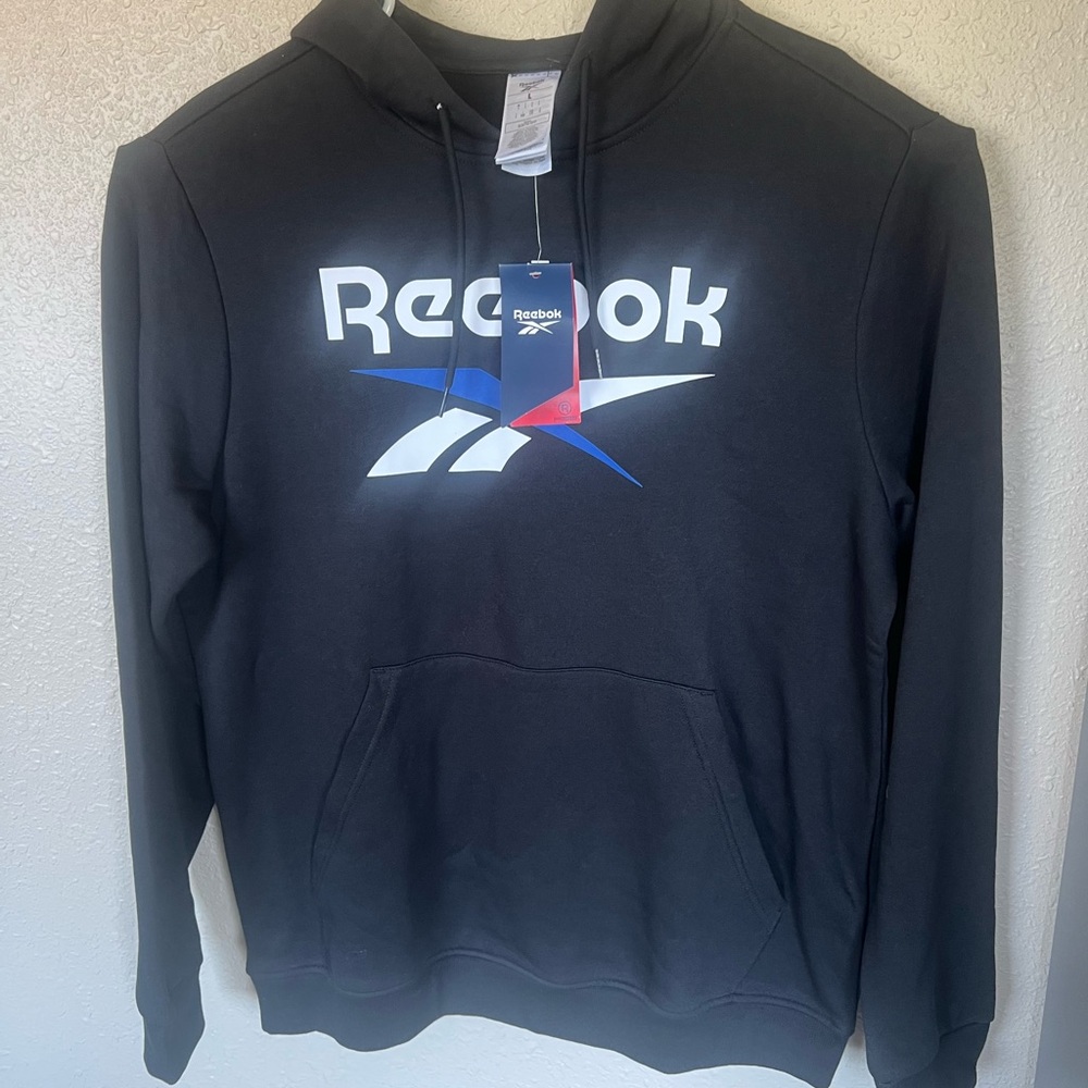 Reebok Men's Black Hoodie with Logo